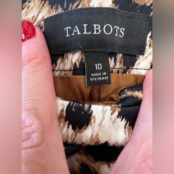 Talbots Women's Brown and Black Animal Print Skirt - Picture 4 of 4